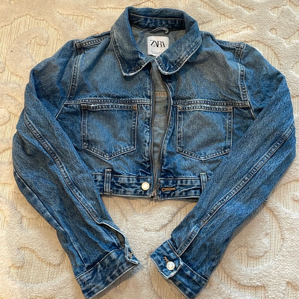 Zara cropped denim jacket